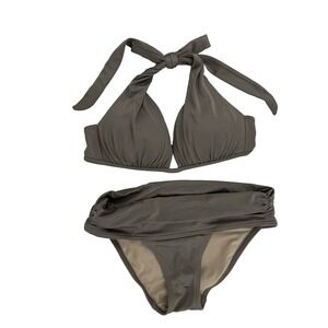 Victorias Secret Halter Bikini Top Womens S 4 6 Swimsuit Bottoms XS 0 2 Bronze